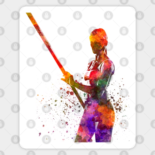 pole vault in watercolor Magnet by PaulrommerArt